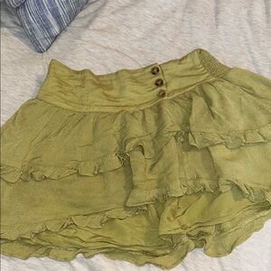 Green Ruffled Women's Skirt